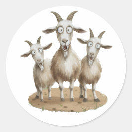 Schokkerige Geiten Trio Ronde Sticker