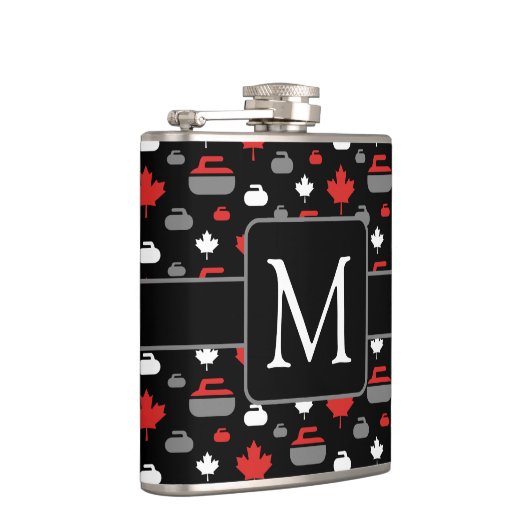 Schokkolf voor Canada Curling met monogram Heupfles (Rechts)