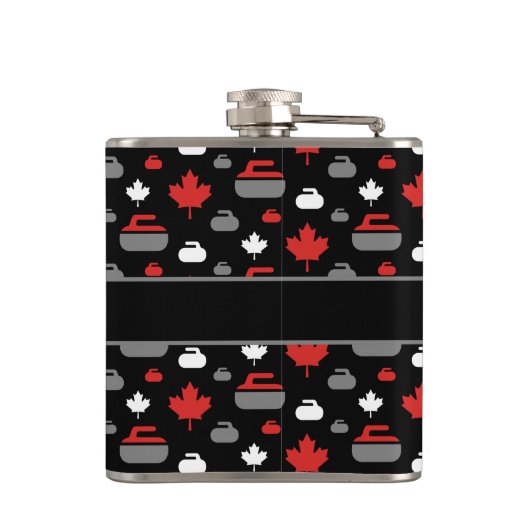 Schokkolf voor Canada Curling met monogram Heupfles (Achterkant)