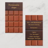 Schokolade -  Visitenkartenvorlage Visitekaartje (Voorkant / Achterkant)