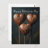 Schokoladen Cake Pops Herzen Valentinstag Briefkaart (Voorkant / Achterkant)
