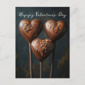 Schokoladen Cake Pops Herzen Valentinstag Briefkaart (Voorkant)