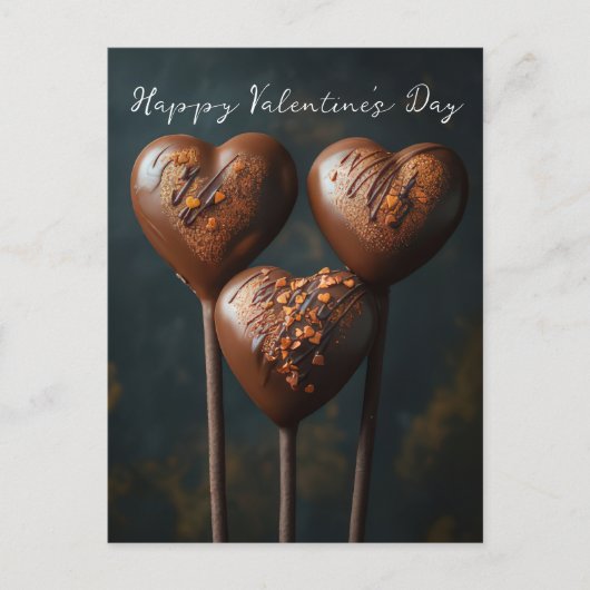 Schokoladen Cake Pops Herzen Valentinstag Briefkaart (Voorkant)