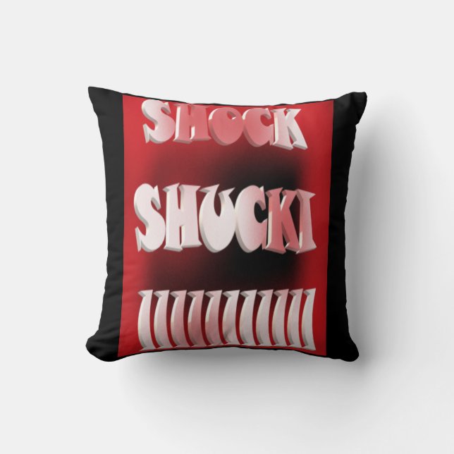 Schokrood en zwart gepatterd kussen (Voorkant)