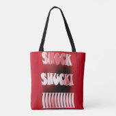 Schokrood en zwart gepatterd tote bag (Achterkant)