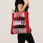 Schokrood en zwart gepatterd tote bag (Dichtbij)