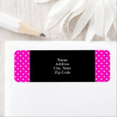 Schokroze en witte poka dot patroon etiket (Insitu)
