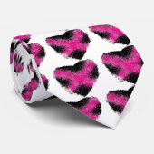 Schokroze op zwarte glitter stippen kruis stropdas (Opgerold)