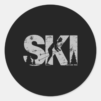 Schokskool voor het hele land Scandinavische skier Ronde Sticker