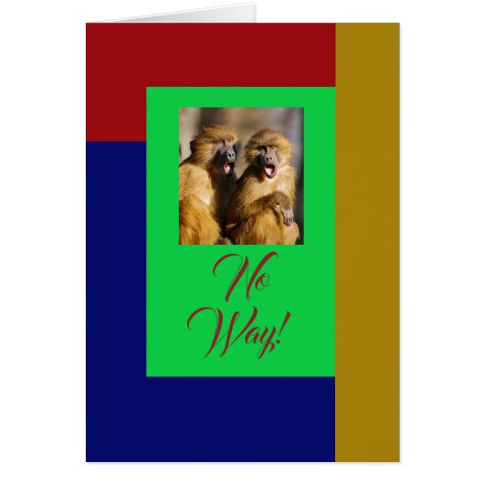 Schokte apen, rode, blauwe, groene en gouden Kaart (Voorkant)