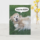 Schokte Golden Retriever Changeable Age Birthday Kaart (Gele Bloem)