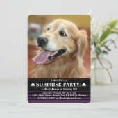 Schokte Golden Retriever Dog Surprise Party Kaart (Staand voorkant)