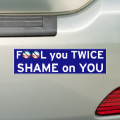 Schol je tweemaal bumpersticker (Op auto)