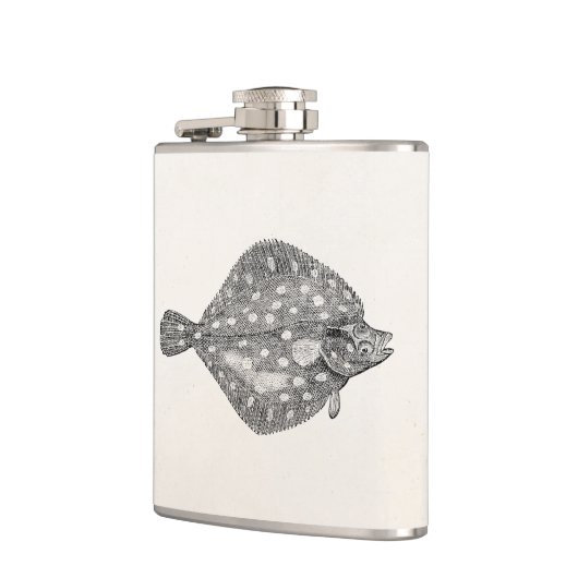  schol, platte vis, blanco, Sjabloon Heupfles (Links)