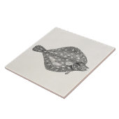  schol, platte vis, blanco, Sjabloon Tegeltje (Zijkant)