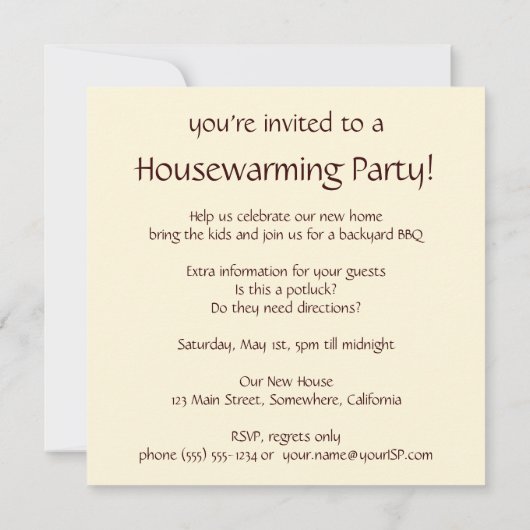 Schol Vis, Grappig Housewarming Party Kaart (Achterkant)