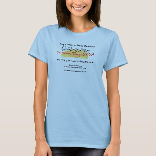 Schola Cantorum Summer Sings Womens T-shirt w/DOT (Voorkant)