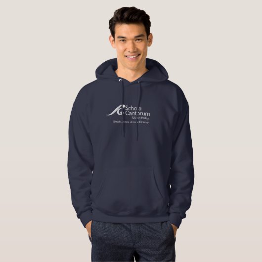 Schola Seizoen 61 donkerblauwe hoodie pullover (Voorkant volledig)