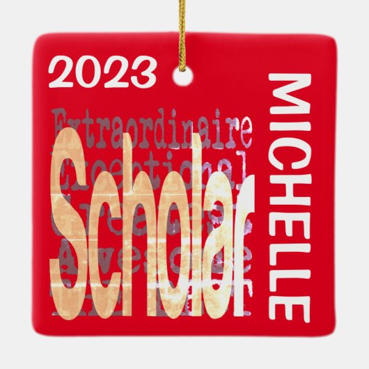 Scholar Extraordinaire CUSTOM Keramisch Ornament (Achterkant)