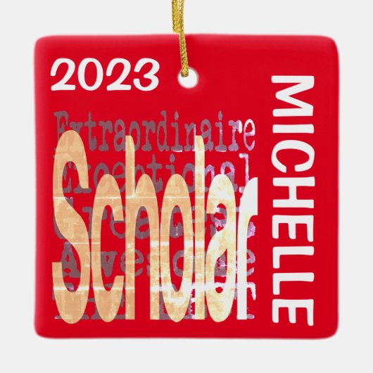 Scholar Extraordinaire CUSTOM Keramisch Ornament (Voorkant)