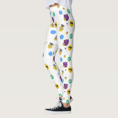 Scholar, horror, geest schattige emoji's op wit leggings (Links)