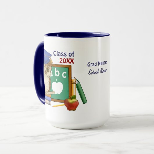 Scholar Owl Afstuderen Mok (Voorkant links)