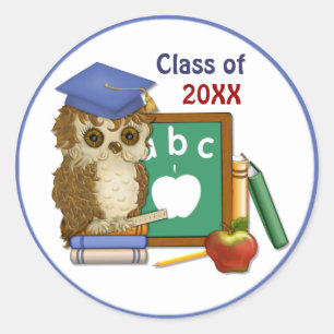 Scholar Owl Afstuderen Ronde Sticker