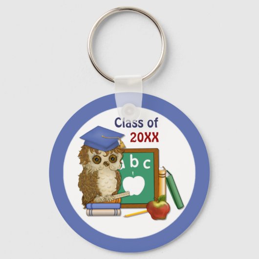 Scholar Owl Afstuderen Sleutelhanger (Voorkant)