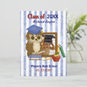 Scholar Owl - Afstuderen Uitnodiging (Staand voorkant)