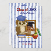 Scholar Owl - Afstuderen Uitnodiging (Voorkant / Achterkant)