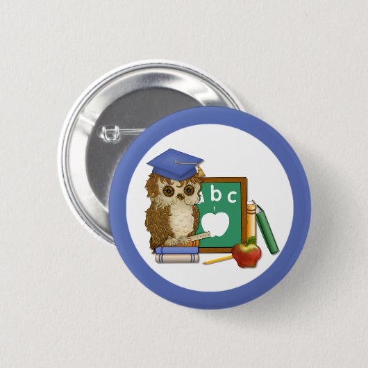 Scholar Owl Ronde Button 5,7 Cm (Voorkant /achterkant)