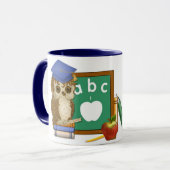 Scholar Uil - Nummer 1 Teacher Cup Mok (Voorkant links)