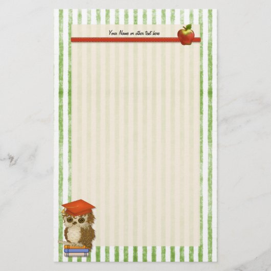 Scholar Uil Teacher - Aanpassen Briefpapier (Voorkant)