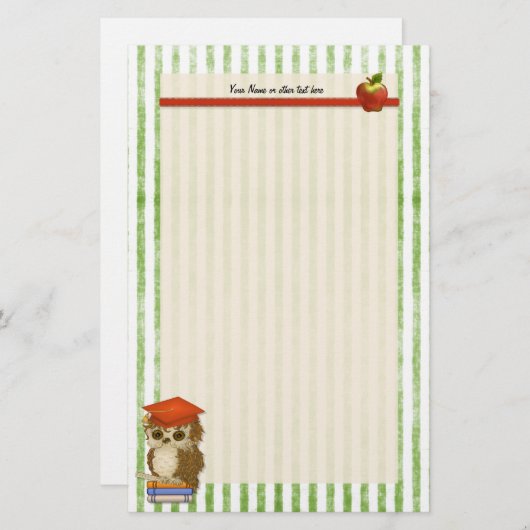 Scholar Uil Teacher - Aanpassen Briefpapier (Voorkant / Achterkant)