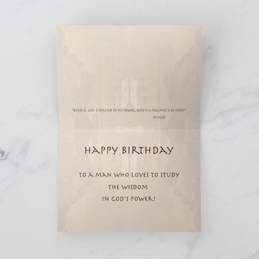 Scholar verjaardagskaart voor hem (w / scripture v kaart (Binnen)