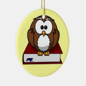 Scholarly Owl Keramisch Ornament (Rechts)