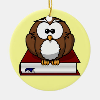 Scholarly Owl Keramisch Ornament