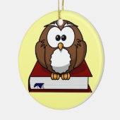 Scholarly Owl Keramisch Ornament (Links)