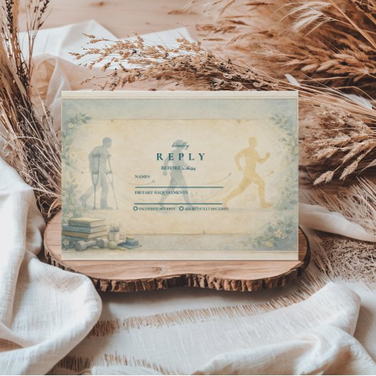 Scholarly Physical Therapy Graduation RSVP Kaartje