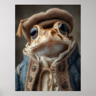 Scholarly Toad in  kleding Poster