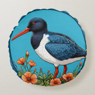 Scholekster vogel rond kussen