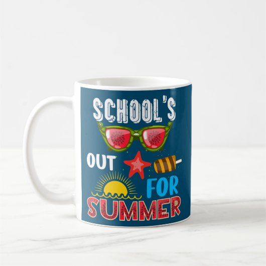 scholen buiten de zomer vorige dag schoolleraar koffiemok (Links)