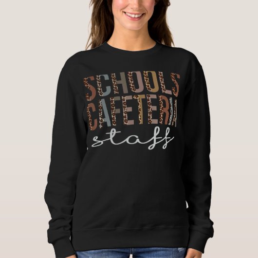 Scholen Cafeteria Personeel Leopard Gravage Vrouwe Trui (Voorkant)