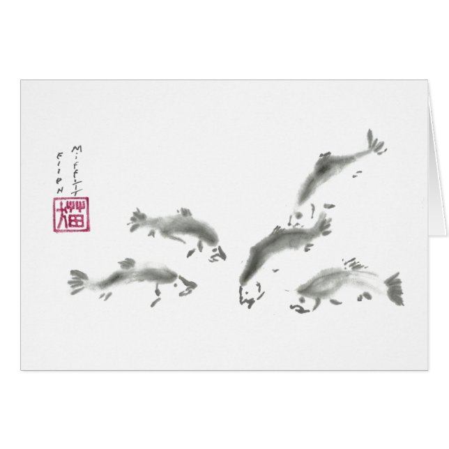 Scholen in Sumi-e Salmon (Voorkant Horizontaal)
