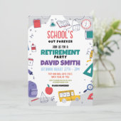 Scholen Onze Forever Retirement Party Teacher Kaart (Staand voorkant)
