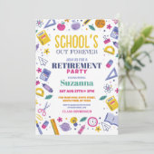 Scholen Onze Forever Retirement Party Teacher Kaart (Staand voorkant)