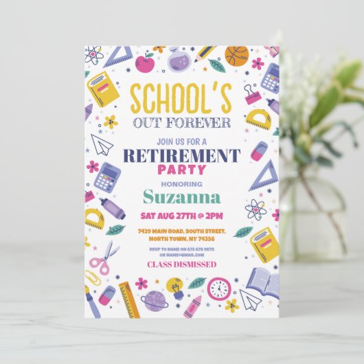 Scholen Onze Forever Retirement Party Teacher Kaart (Staand voorkant)