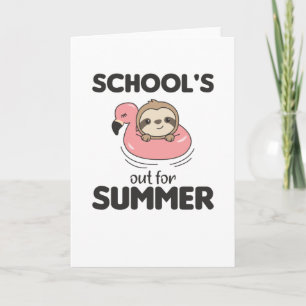 Scholen sluiten voor luie zomer Funny Animals Kaart