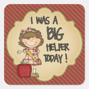 Scholen/Student Helper Reward Sticker Red Stripes