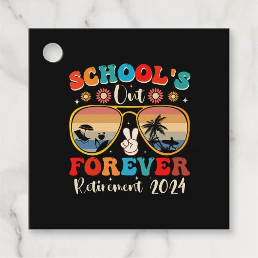 Scholen uit voor altijd gepensioneerde leraar laat bedankjes labels (Voorkant)